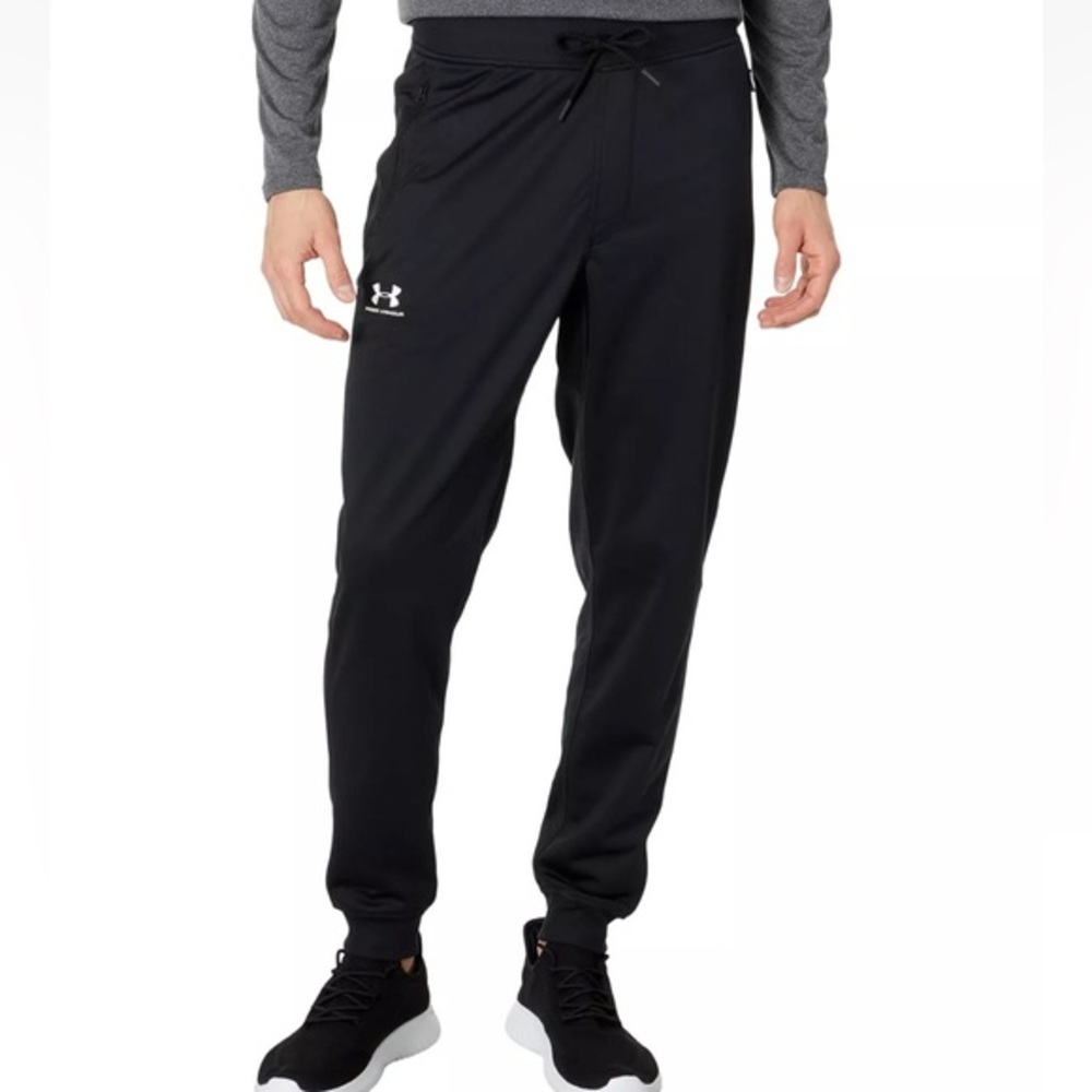 Under Armour Men’s Jogger Loose Fit Sportstyle Tricot Black Zip Pockets XXL
